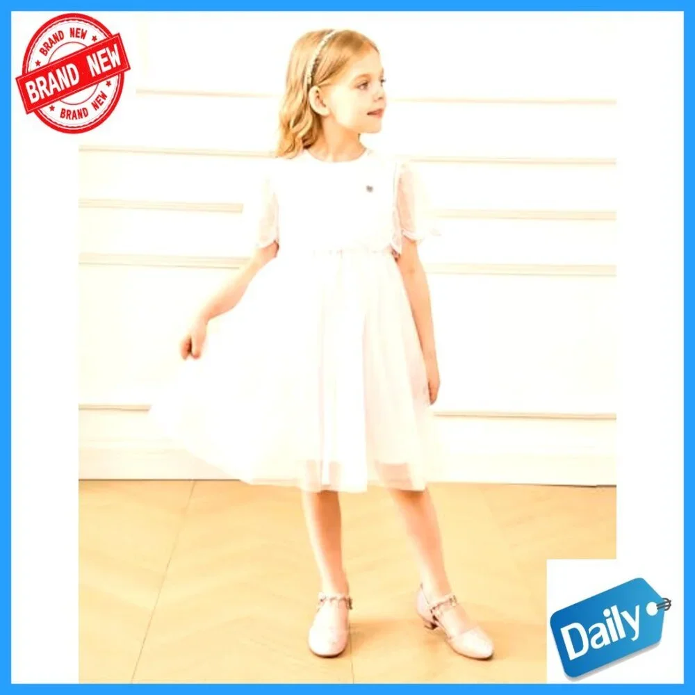Girls Dress Sandals with Sequins Velcro Straps 1 Inch Heel Flower Wedding Party